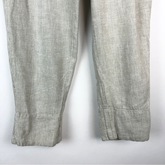 Van Heusen Linen Rayon Blend Drawstring Ankle Pants Vertical Stripe - Picture 5 of 10